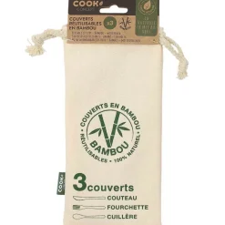 Fabrique de Styles Accessoires Réutilisables*3 couverts réutilisables en bambou