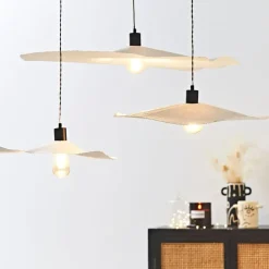 Fabrique de Styles Suspensions*Abat-jour blanc beige d78cm - Louise