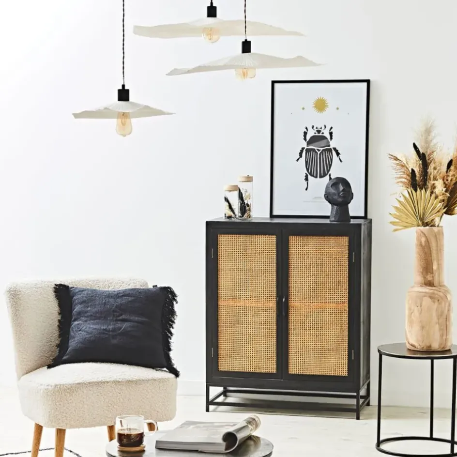 Fabrique de Styles Suspensions*Abat-jour blanc beige d60cm - Louise