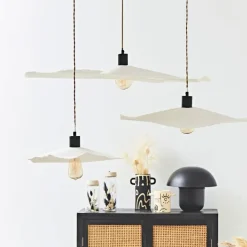 Fabrique de Styles Suspensions*Abat-jour blanc beige d60cm - Louise