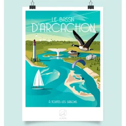 Fabrique de Styles Cadres Déco Et Affiches*Affiche Bassin d'Arcachon 42x59.4cm