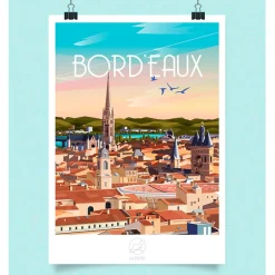 Fabrique de Styles Cadres Déco Et Affiches*Affiche ville Bordeaux 42x59.4cm