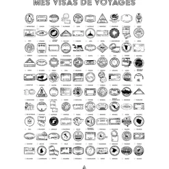 Fabrique de Styles Cadres Déco Et Affiches*Affiche visas de voyages 50x70cm