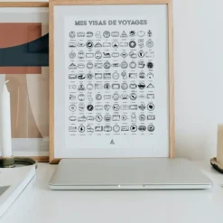 Fabrique de Styles Cadres Déco Et Affiches*Affiche visas de voyages 50x70cm