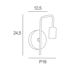 Fabrique de Styles Appliques*Applique base ronde en bois naturel et métal noir
