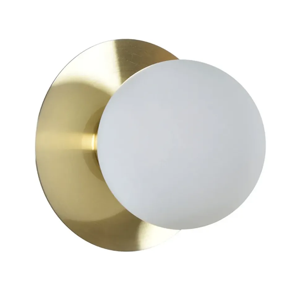 Fabrique de Styles Appliques*Applique en metal doré et verre laiton d18cm blanc - Manor