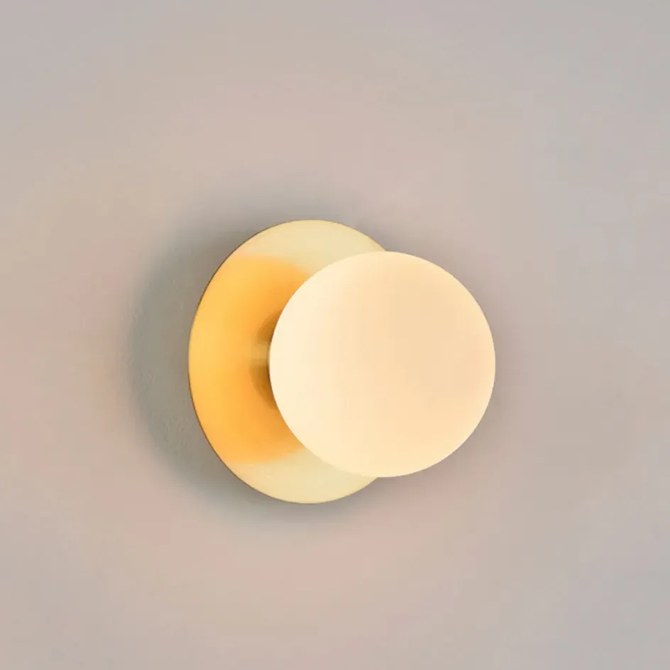 Fabrique de Styles Appliques*Applique en metal doré et verre laiton d18cm blanc - Manor