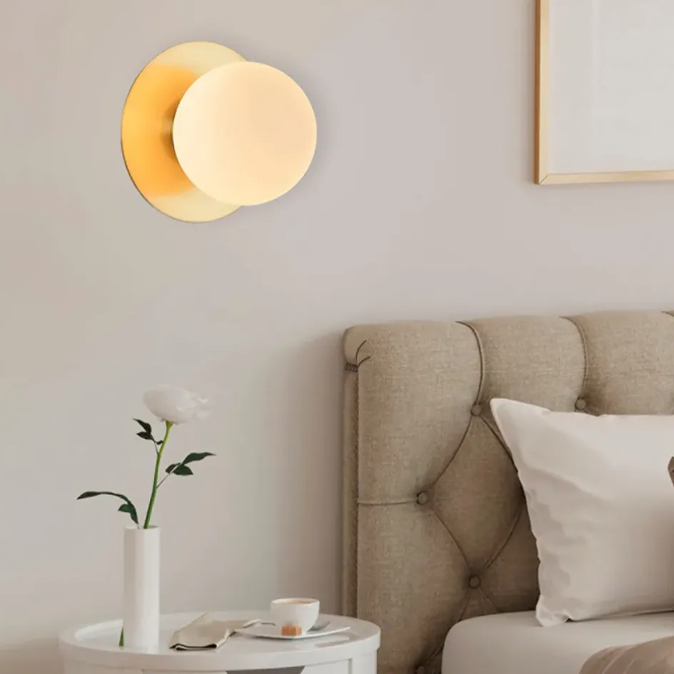 Fabrique de Styles Appliques*Applique en metal doré et verre laiton d18cm blanc - Manor