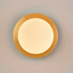 Fabrique de Styles Appliques*Applique en metal doré et verre laiton d18cm blanc - Manor