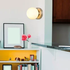 Fabrique de Styles Appliques*Applique en metal et verre h12cm alu brosse - seventy