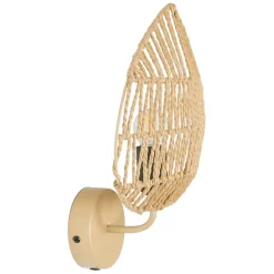 Fabrique de Styles Appliques*Applique feuille le avec intérupteur H33cm corde de papier - Calyp