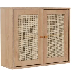 Fabrique de Styles Buffets Et Vitrines*Armoire murale 2 portes bois et cannage 60xh50cm - Baia