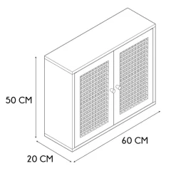 Fabrique de Styles Buffets Et Vitrines*Armoire murale 2 portes bois et cannage 60xh50cm - Baia