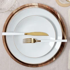 Fabrique de Styles Assiettes*Assiette à dessert en porcelaine lisere doré d20cm