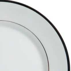 Fabrique de Styles Assiettes*Assiette à dessert en porcelaine blanc et platine d20cm - ginger