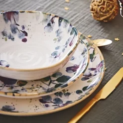 Fabrique de Styles Assiettes*Assiette calotte en faïence blanc d19cm - Garden