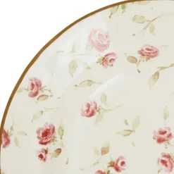 Fabrique de Styles Assiettes*Assiette creuse en faïence rose et doré d23cm - Rose