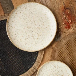 Fabrique de Styles Assiettes*Assiette plate d27.5cm en faience - lisere