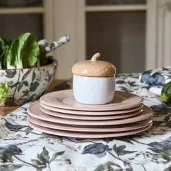 Fabrique de Styles Assiettes*Assiette plate en faïence rose poudré d28.5cm - constance