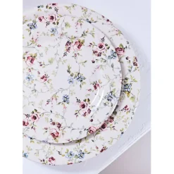 Fabrique de Styles Assiettes*Assiette plate en faïence d26cm - fleurs champs