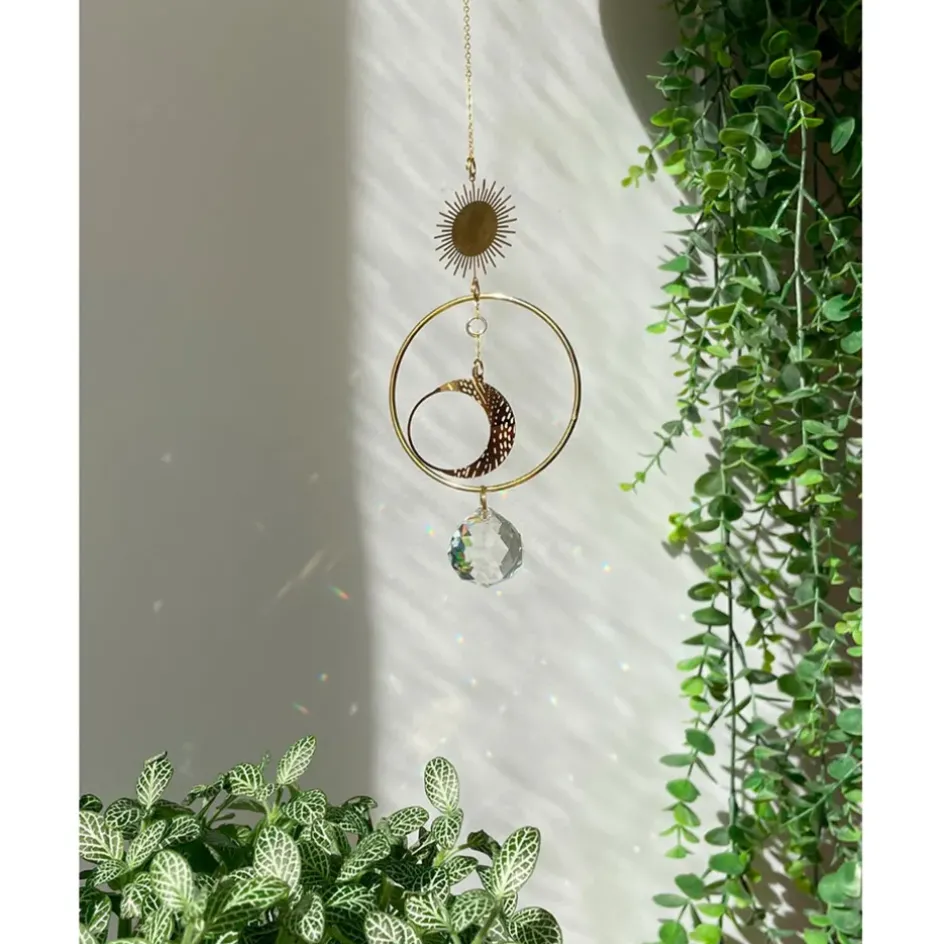 Fabrique de Styles Méditation Et Yoga*Attrape-soleil à suspendre éclipse h26cm