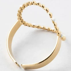 Fabrique de Styles Bijoux Fantaisie*Bague en acier inoxydable doré et blanc 50 / 58cm