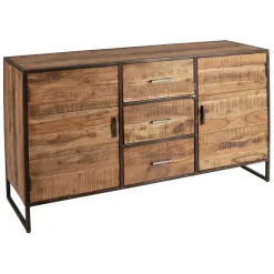 Fabrique de Styles Buffets Et Vitrines*Bahut en acacia et fer noir l150cm - Factory