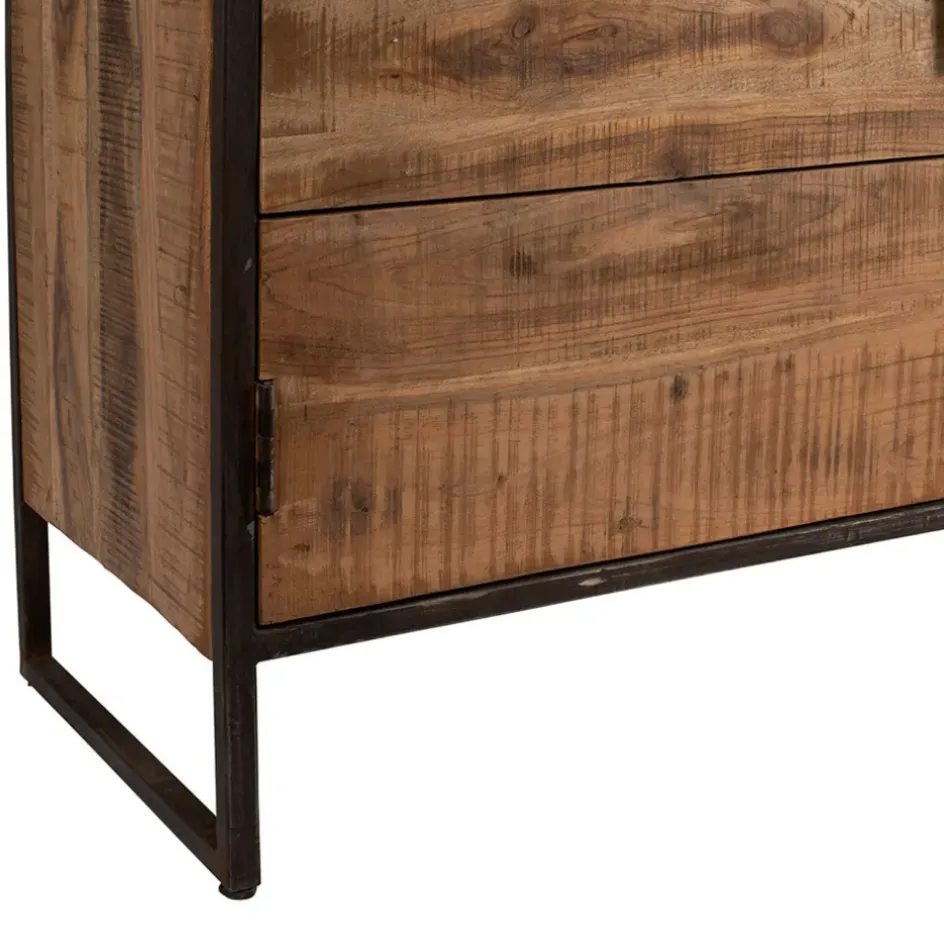 Fabrique de Styles Buffets Et Vitrines*Bahut en acacia et fer noir l150cm - Factory