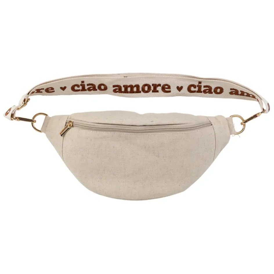 Fabrique de Styles Sacs Et Cabas*Banane en lin et coton écru et terracotta avec bandoulière amovible - Bananez