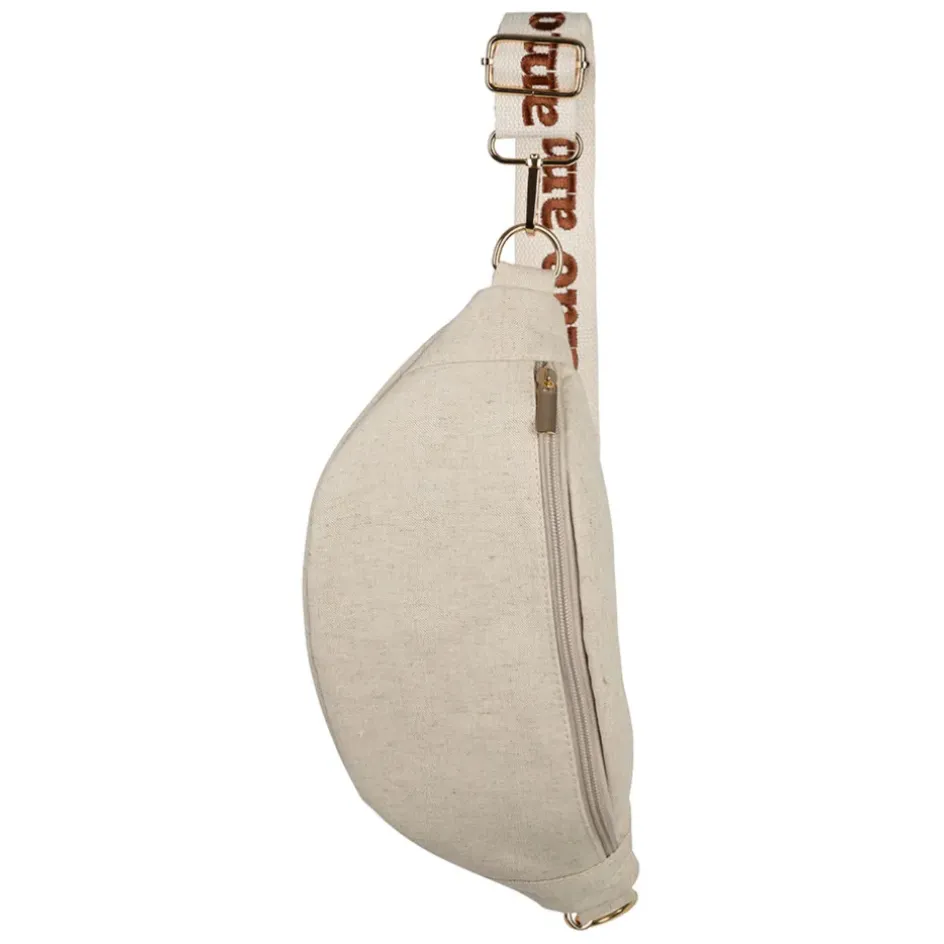 Fabrique de Styles Sacs Et Cabas*Banane en lin et coton écru et terracotta avec bandoulière amovible - Bananez