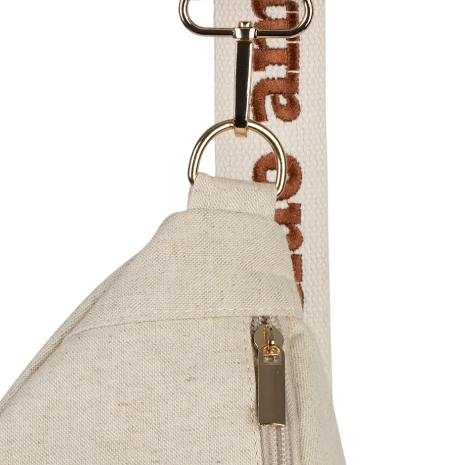 Fabrique de Styles Sacs Et Cabas*Banane en lin et coton écru et terracotta avec bandoulière amovible - Bananez