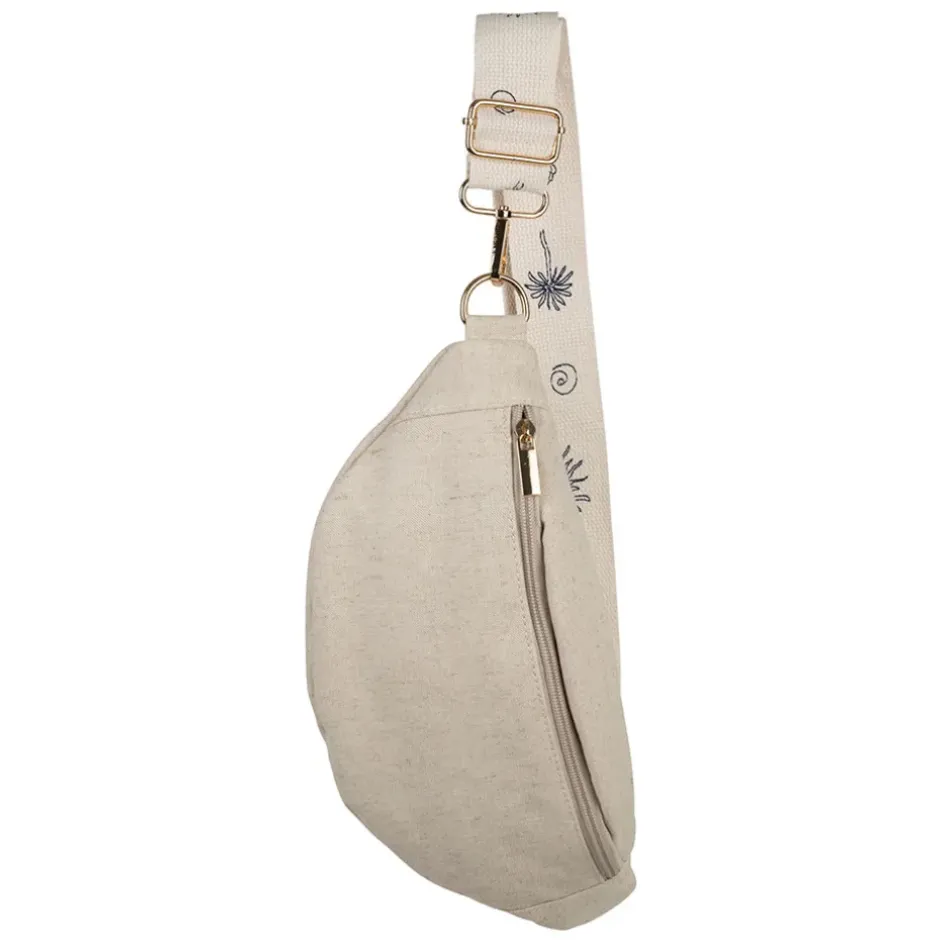 Fabrique de Styles Sacs Et Cabas*Banane en lin et coton écru et bleu avec bandoulière amovible - Bananez