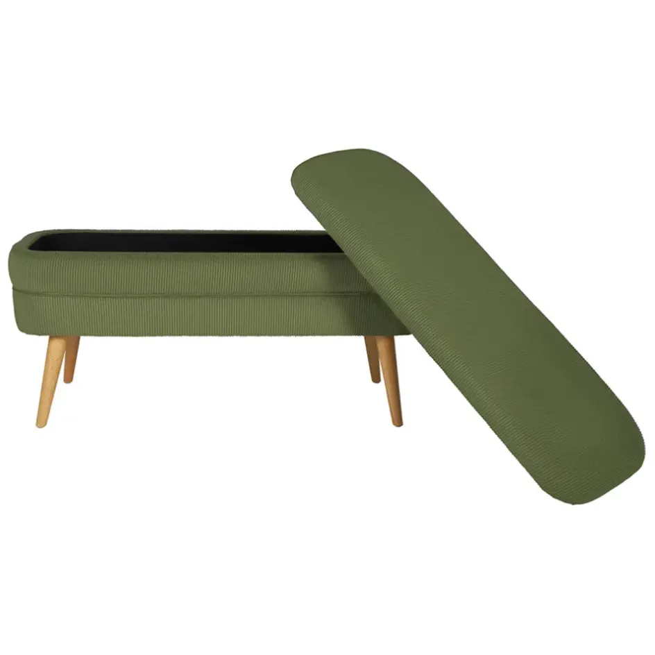 Fabrique de Styles Bancs Et Banquettes*Banc coffre en velours côtelé - Eleonor