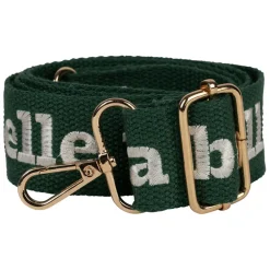 Fabrique de Styles Accessoires Mode*Bandoulière brodée réglable en coton émeraude et écru