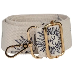 Fabrique de Styles Accessoires Mode*Bandoulière brodée réglable en coton écru et