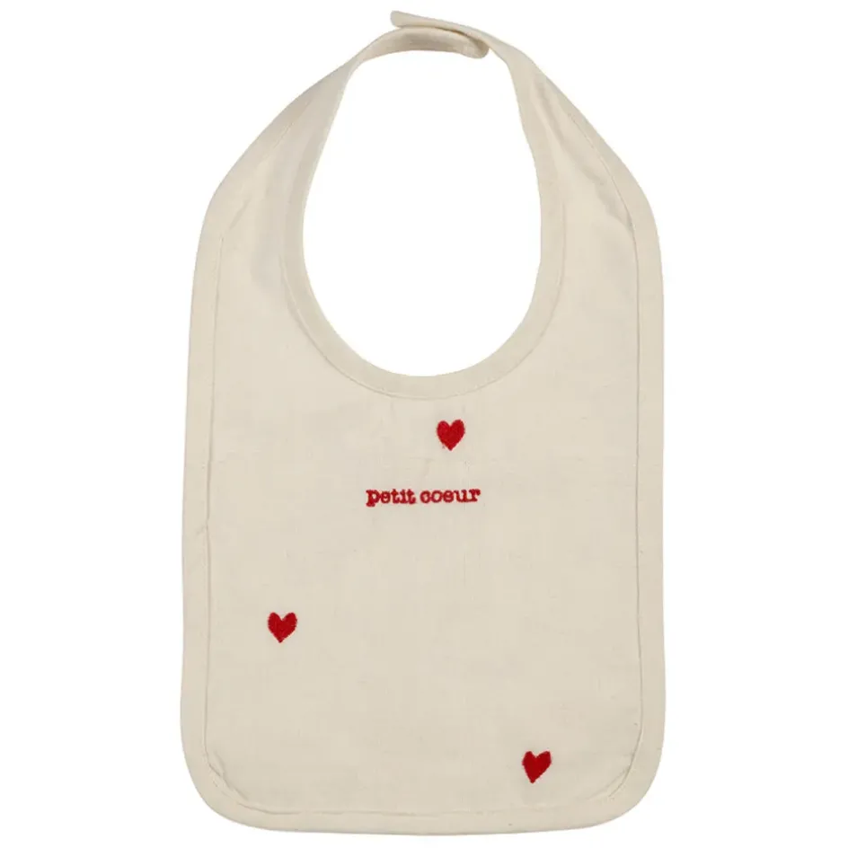 Enfant Fabrique de Styles Accessoires Repas*Bavoir en coton écru et rouge - Famille