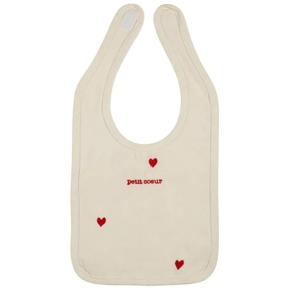 Enfant Fabrique de Styles Accessoires Repas*Bavoir en coton écru et rouge - Famille