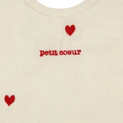 Enfant Fabrique de Styles Accessoires Repas*Bavoir en coton écru et rouge - Famille