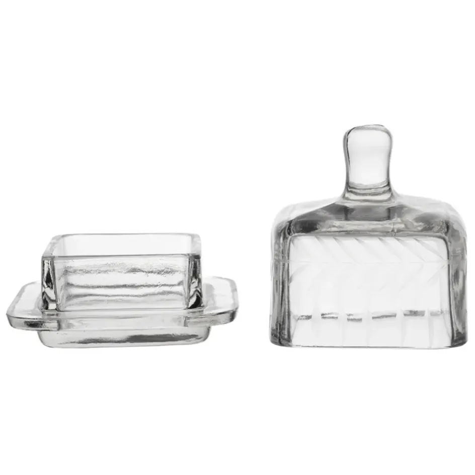 Fabrique de Styles Accessoires De Table*Beurrier carré en verre 8x8cm - Azelie