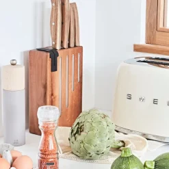 Fabrique de Styles Couteaux De Cuisine*Bloc de 4 couteaux en inox et acacia - Natural Life