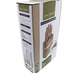 Fabrique de Styles Couteaux De Cuisine*Bloc en acacia de 5 couteaux de cuisine inox avec manche en noyer