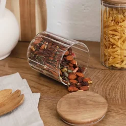 Fabrique de Styles Pots Et Bocaux*Bocal en verre avec couvercle en acacia 50cl