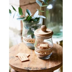 Fabrique de Styles Pots Et Bocaux*Bocal en verre avec couvercle rotin 1.5l - Fantine