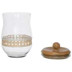Fabrique de Styles Pots Et Bocaux*Bocal en verre avec couvercle rotin 1.5l - Fantine