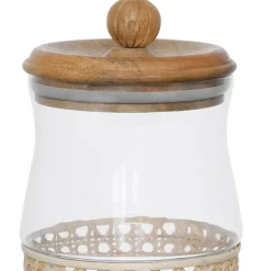 Fabrique de Styles Pots Et Bocaux*Bocal en verre avec couvercle rotin 1.5l - Fantine