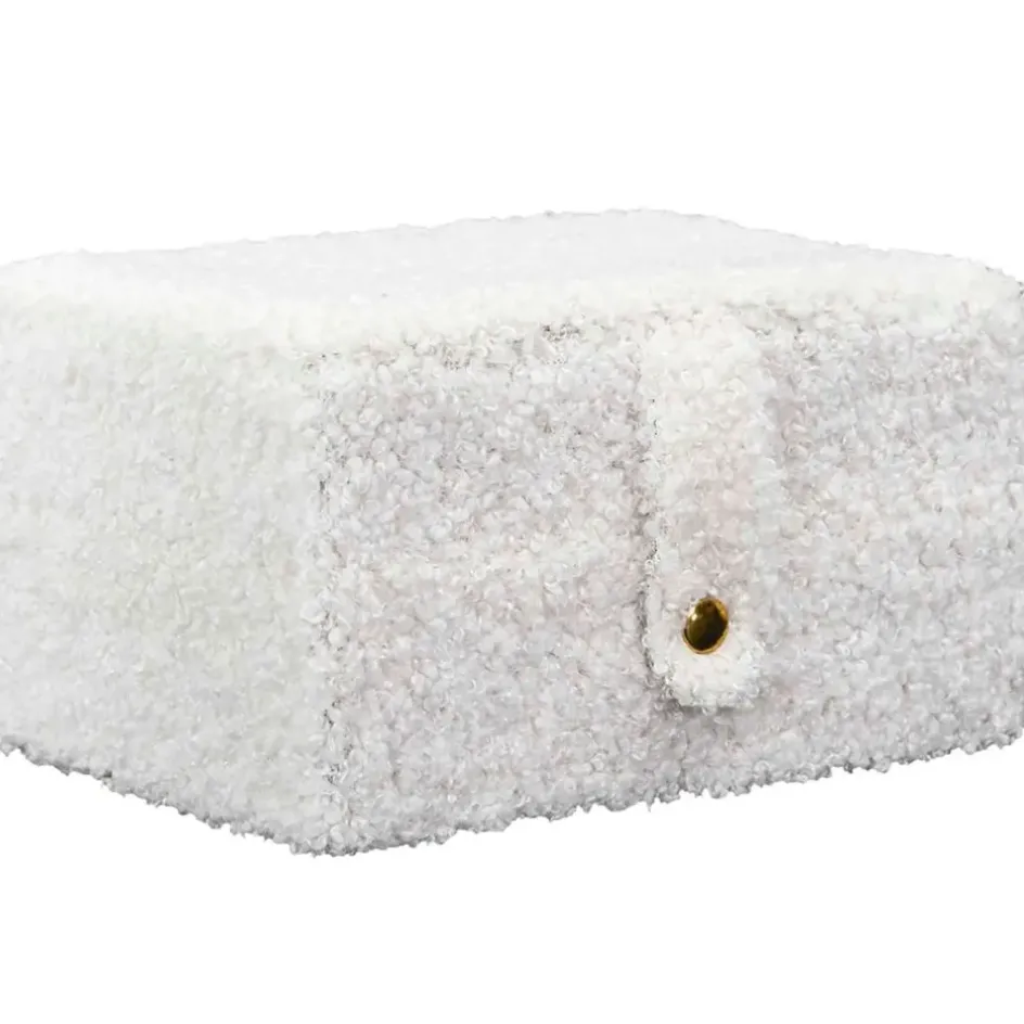 Fabrique de Styles Bijoux Fantaisie*Boite a bijoux bouclette creme 11x15xh8cm