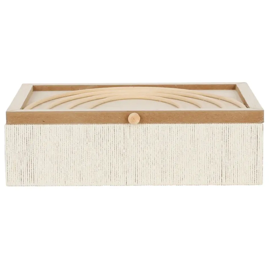 Fabrique de Styles Boîtes*Boite avec couvercle en rotin - blue sand