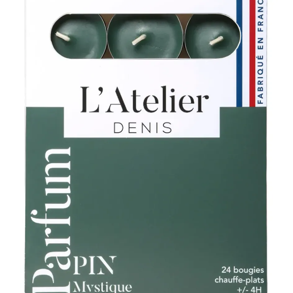 Fabrique de Styles Bougies Parfumées*Boite de 24 bougies chauffe-plats parfumés pin - vert