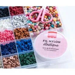 Fabrique de Styles Loisirs Créatifs*Boite de 16 couleurs nature de perles heishi 6 mm et accessoires