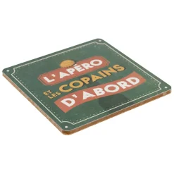 Fabrique de Styles Accessoires Vin Et Cocktails*Boite de 6 dessous de verre en liège - Copains D'Abord